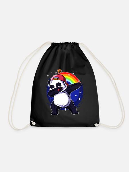 Dabbing Panda Dab Pandabär Tanzen Geschenk - Turnbeutel - Schwarz