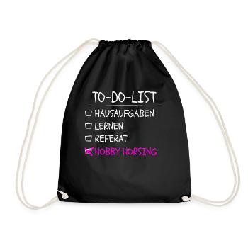 Hobby horse Steckenpferd Hobby horsing reiten - Turnbeutel - Schwarz - Vorne