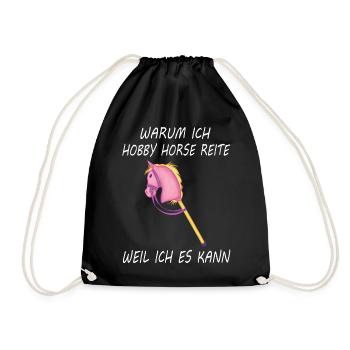 Hobby horsing reiten Hobby horse Steckenpferd - Turnbeutel - Schwarz - Vorne