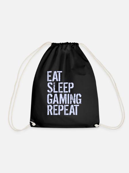 Eat Sleep Gaming Repeat - Turnbeutel - Schwarz