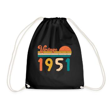 Vintage 1951 Limited Edition Birthday gifts - Drawstring Bag - black - Front