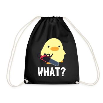 Qu’est-ce qu’il Canard avec tronçonneuse Meme Küken Idée cadeau - Sac de sport léger - noir - Devant