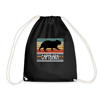Rodent Capybara Capibara Water Pig Lover - Drawstring Bag - black - Front
