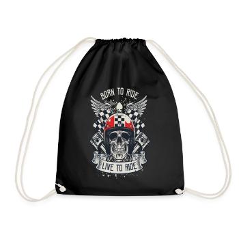 Motorcycle Motorcycle Sayings Biker Motorcyclist - Drawstring Bag - black - Front