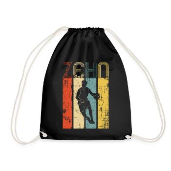 Basket 10ème anniversaire basketteur - Sac de sport léger - noir - Devant