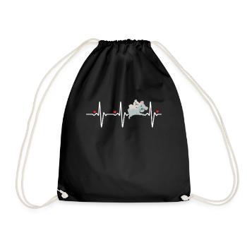 Koala mom child with heartbeat Mother's Day - Drawstring Bag - black - Front