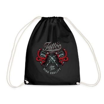 Tattoo tattoo machine tattoo ink tattoo motif - Drawstring Bag - black - Front