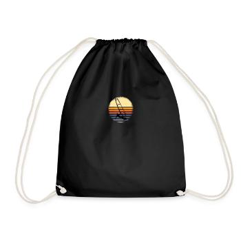 Windsurfen Windsurfing Windsurfer retro Design - Turnbeutel - Schwarz - Vorne