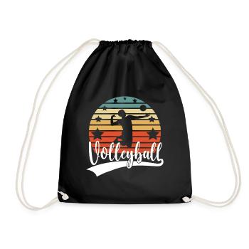 Volleyballer Beach Volleyball Herren Schmetterball - Turnbeutel - Schwarz - Vorne