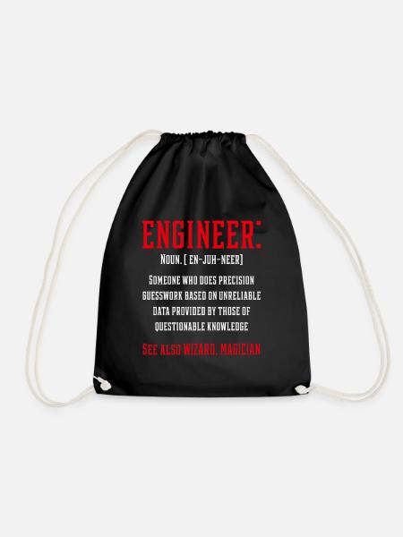 Engineer Funny Definition - Jobs Geschenk Beruf - Turnbeutel - Schwarz
