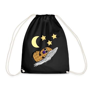 Baby Child Children Toddler Birth Kindergarten - Drawstring Bag - black - Front