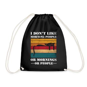 I Don't Like Morning People or Mornings or People - Turnbeutel - Schwarz - Vorne