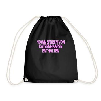 Kann Spure von Katzenhaaren enthalten - Turnbeutel - Schwarz - Vorne