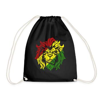 Rasta Lion Roots Reggae Musique Jah Jamaïque cadeau - Sac de sport léger - noir - Devant