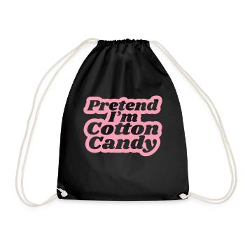 Cotton Candy Candy - Funny Saying - Drawstring Bag - black - Front