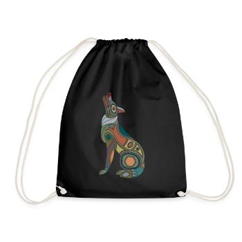 Loup Signes du zodiaque Amérindiens - Sac de sport léger - noir - Devant