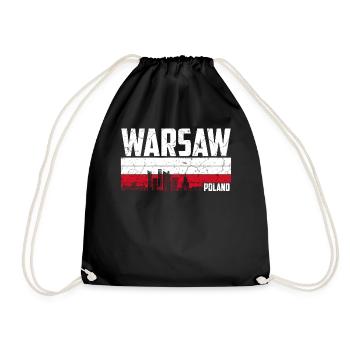 Warsaw Poland - Drawstring Bag - black - Front