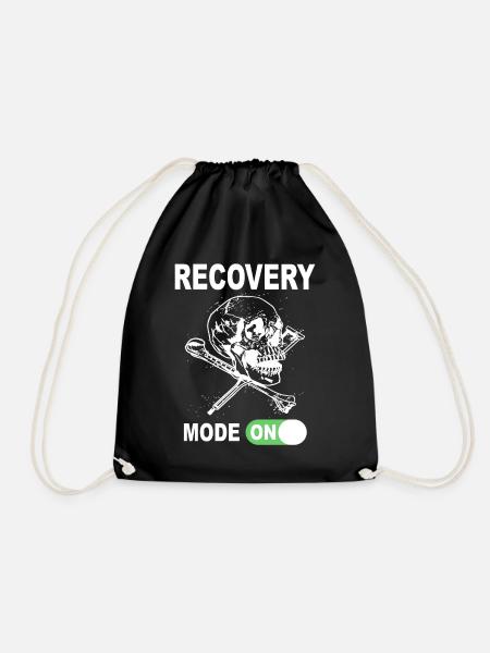 Recovery Mode On - Tête de mort avec des béquilles - Sac de sport léger - noir