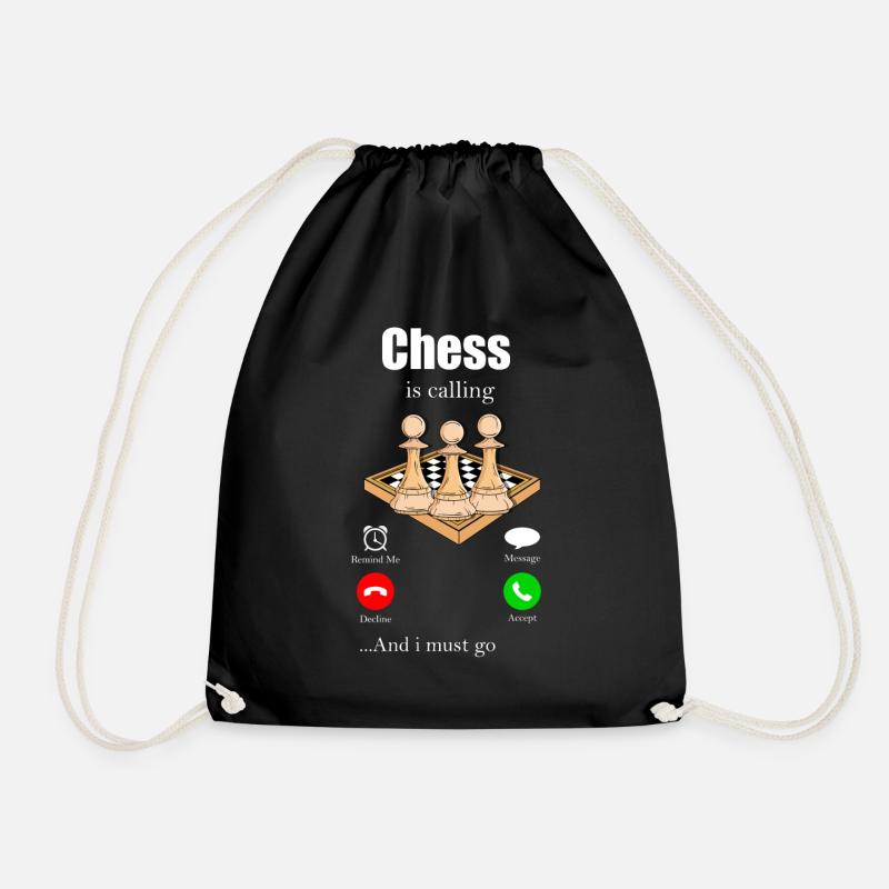 chess - Drawstring Bag - black