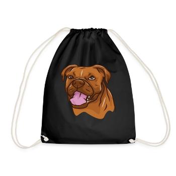 Pitbull Bull chien chien - Sac de sport léger - noir - Devant