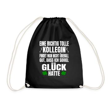Jobwechsel Abschiedsgeschenk für Kollegin Geschenk - Turnbeutel - Schwarz - Vorne