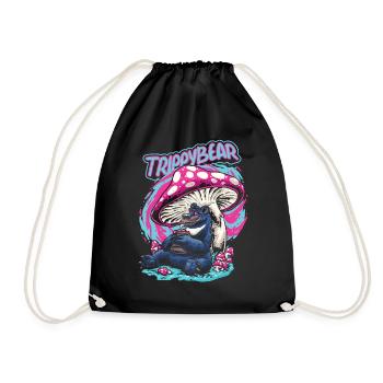 Magic Mushrooms Psychédélique Funny Trippybear - Sac de sport léger - noir - Devant