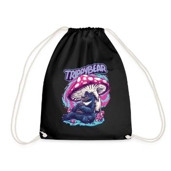 Magic Mushrooms Psychédélique Funny Trippybear - Sac de sport léger - noir - Devant