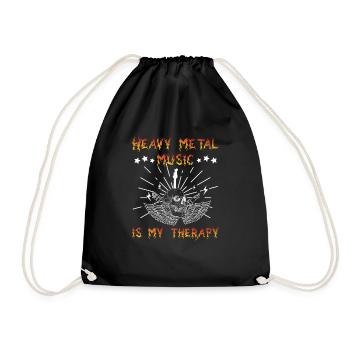 La musique heavy metal est ma thérapie - Sac de sport léger - noir - Devant
