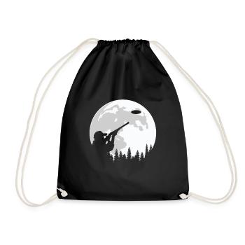 Clay pigeon shooting moon clay pigeon sport shooter - Drawstring Bag - black - Front