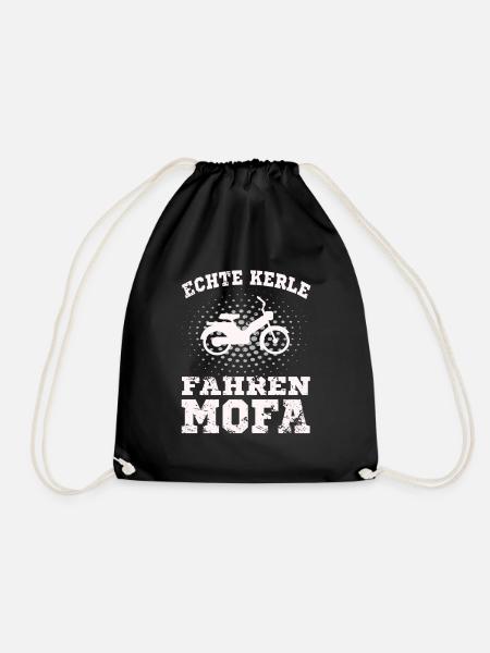 Echte Kerle fahren Mofa - Turnbeutel - Schwarz