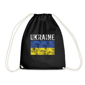 Ukraine flag - Drawstring Bag - black - Front