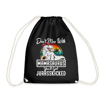 Dinosaurier Mutter Mutter Mamasaurus, Muttertagsgeschenk. - Turnbeutel - Schwarz - Vorne