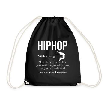 Hip Hop - Turnbeutel - Schwarz - Vorne