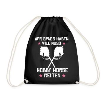 Hobby horsing reiten Hobby horse Steckenpferd - Turnbeutel - Schwarz - Vorne