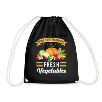 Légumes Rengaine cadeau végétarien - Sac de sport léger - noir - Devant