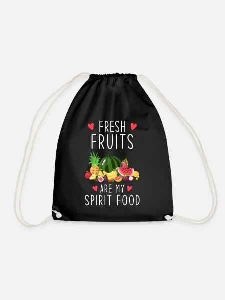 Früchte Frucht Spruch - Turnbeutel - Schwarz