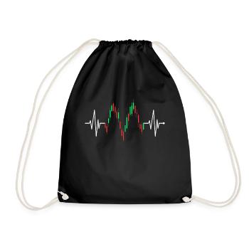 Trader battement de coeur actions ECG Börse Forex Trading - Sac de sport léger - noir - Devant