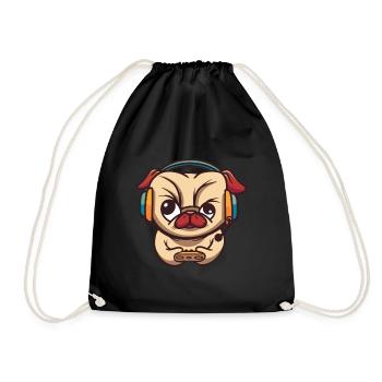 Brawlen Hund Brawl Gamer Zocken Gaming Game Dog - Sac de sport léger - noir - Devant