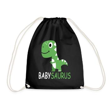 BébéSaure - Bébé Saurus - Bébé dinosaure - Sac de sport léger - noir - Devant
