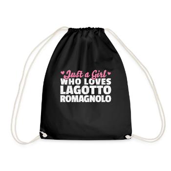 Girl the Lagotto Romagnolo loves saying - Drawstring Bag - black - Front