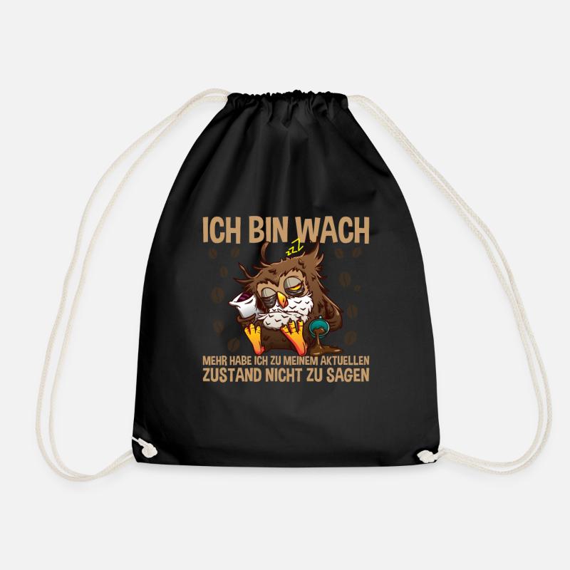 Morgenmuffel Ich bin wach - Turnbeutel - Schwarz