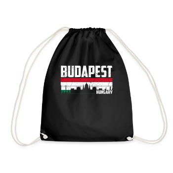 Budapest Skyline Hungary - Drawstring Bag - black - Front