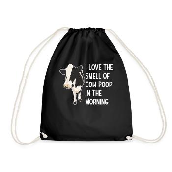 Cows Cow Cowshed Farmer Cow pasture - Drawstring Bag - black - Front