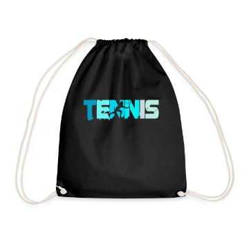 Tennis Trainer Tennisspieler Tennisspielerin - Turnbeutel - Schwarz - Vorne