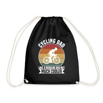 Cycling dad - Drawstring Bag - black - Front