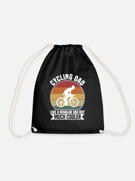 Cycling dad - Drawstring Bag - black