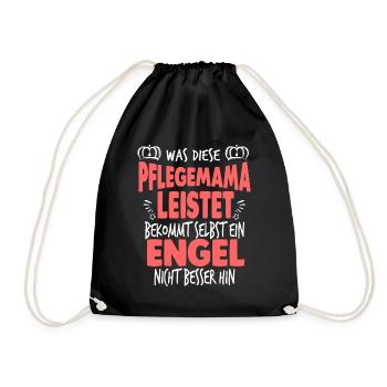 Pflegemutter Engel Muttertag - Turnbeutel - Schwarz - Vorne
