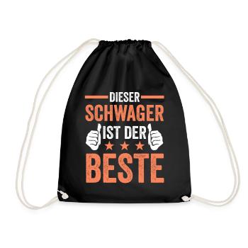 Bester Schwager Geschenk - Turnbeutel - Schwarz - Vorne