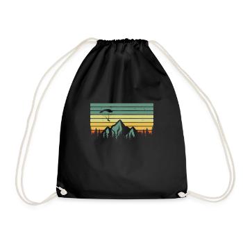 Vintage paraglider mountains skydiving paragliding - Sac de sport léger - noir - Devant