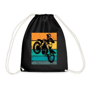 Supercross Offroad Enduro Motocross Gift - Drawstring Bag - black - Front